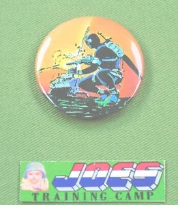 1987 GI Joe vintage SNAKE EYES BUTTON spilla rotonda fumetto immagini Hasbro ARAH JTC - Foto 1 di 2