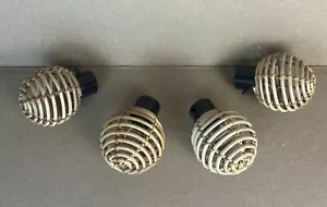 New~Ikea Index Korg Finials Curtain Rod Ends Set of 4~Wicker Rattan 934.951.12! - Picture 1 of 5