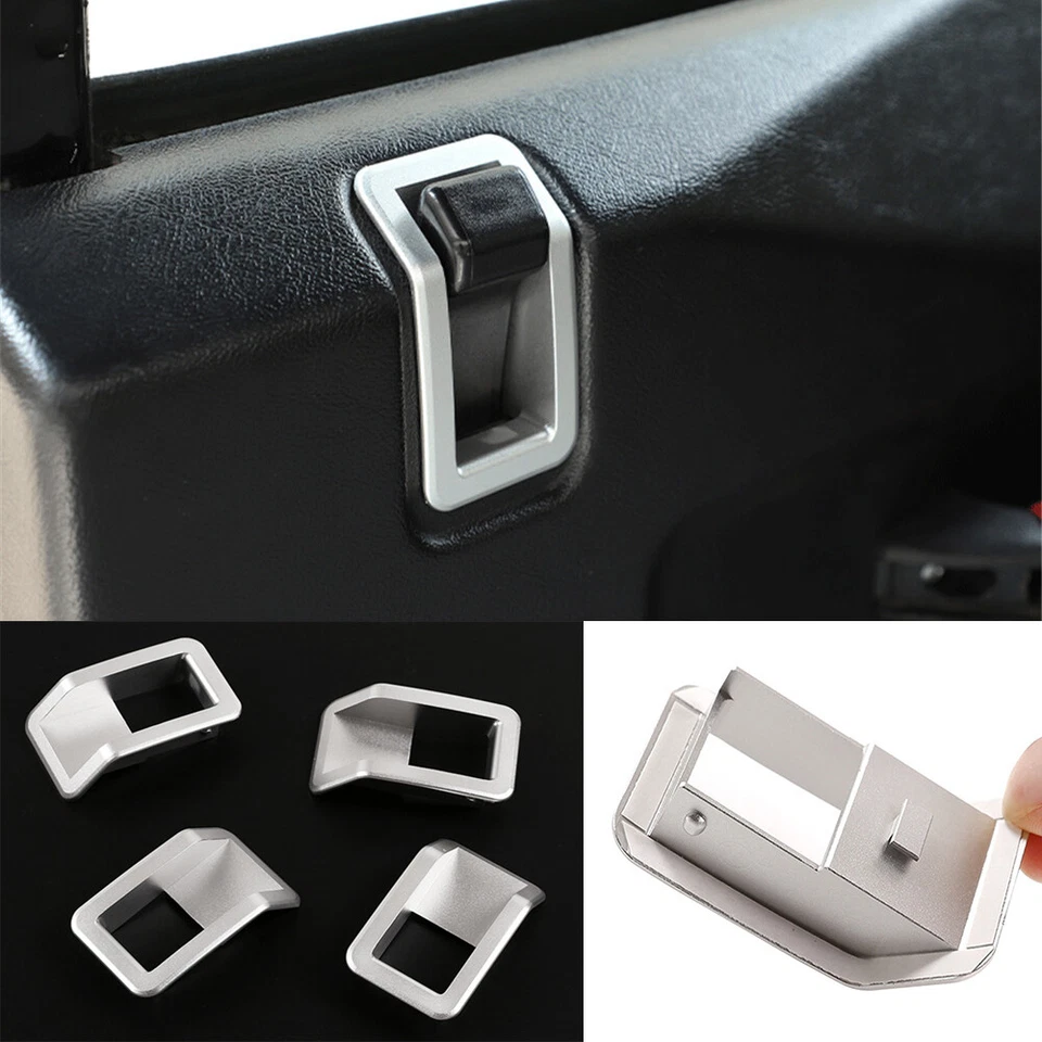 Reemplazo de aleación de manija de puerta perno bloqueo pasador moldura para Land Rover Defender 2004-19 4 puertas Foto 1 de 4