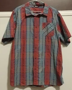 North Face Men's Short Sleeve Shirt, Blue Red Plaid, Size XXL - Picture 1 of 9