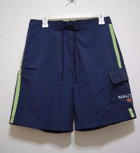 Nautica Surf Boardshorts dunkelblau mit grünen Streifen Größe 30 W  - Bild 1 von 11