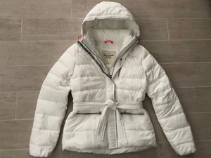 New Abercrombie & Fitch by Hollister Women Hooded Puffer Coat Jacket - White - M - Picture 1 of 5