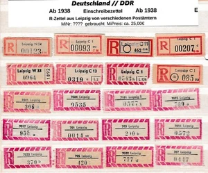 alte Einschreibezettel aus Leipzig Verschiedene Postämter - Bild 1 von 1
