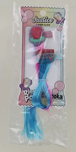 New. Justice Ring Pop & Bazooka Hair Clips with Faux Hair - Pack of 2 - Picture 1 of 7