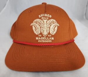 Magellan Outdoors & Shiner Bock Ripstop Camel TX Orange Hat Snapback Cap NWT