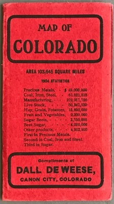 Pocket Map of Colorado (Revised)   Kenyon Printing and Mfg. Co.  1905   - Image 1 of 4