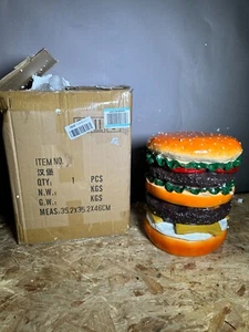 Homegoods 13.5'' Rare Vinyl Cheeseburger Stool Burger Stool Table Viral TIKTOK - Picture 1 of 7