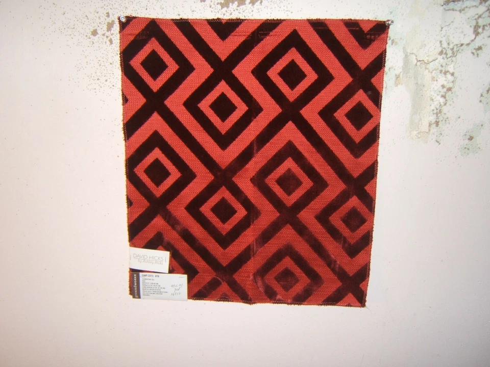 Lee Jofa Groundworks, Fiorentina Velvet, Geometric, 16" W X 18" L, Color Red - Image 1 of 1