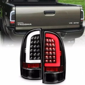 2005-2015 Toyota Tacoma Pickup Black Housing LED Tail Lights Brake Lamps Set Lef - Picture 1 of 5