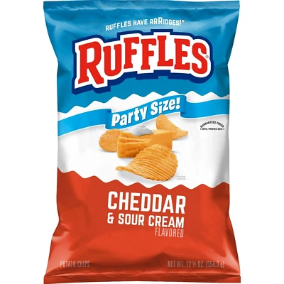 Volantes Cheddar & Sour Cream Papa Snack Chips Tamaño Fiesta, Bolsa 12.5 OZ Envío Rápido Foto 1 de 4