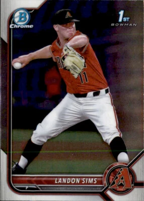 2022 BOWMAN DRAFT CHROME 1ST ARIZONA DIAMONDBACKS- LANDON SIMS #BDC-72 - Image 1 of 2