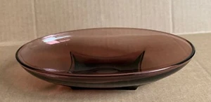 Vintage Amethyst Glass Oval Shape Bar Soap/Key/Coin/Candy Holder Dish Bowl 8” L - Picture 1 of 7