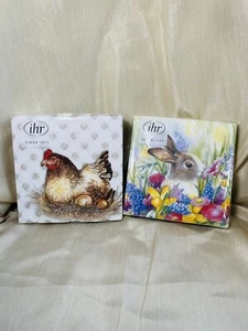Menge 2 IHR Ostern Cocktail Papier Servietten-Jenny Henne & Rubin Hase - Bild 1 von 5