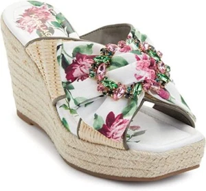 Karl Lagerfeld Paris Women's CARIZA Floral Square Toe Espadrilles Shoes 9.5 NIB - Picture 1 of 9
