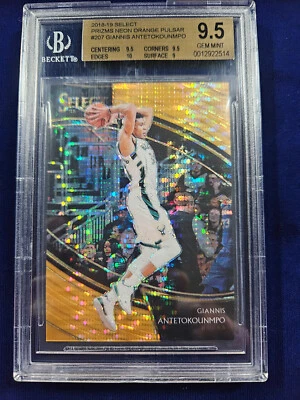 🌟2018-19 Select Prizm NEON ORANGE PULSAR #/13 Giannis Antetokounmpo BGS 9.5 - Image 1 of 2