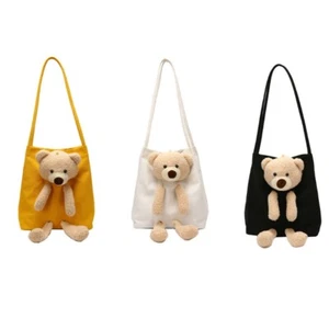 Bear Canvas Moneybag Coin for Case Personality Shoulder Bag Teens Kids Favor Pre - Picture 1 of 10