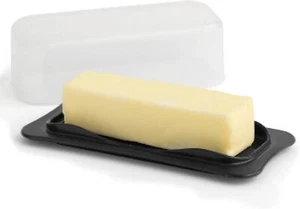 Signoraware Butter Dish with Lid -Butter Keeper Container Clear Black - Picture 1 of 7