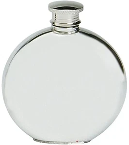Flachmann rund schlicht Design 6oz Schraubverschluss ideal für Gravur ideales Geschenk - Bild 1 von 1