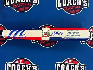 Jose Reyes Autographed Dominican Republic Flag Marucci Game Model Bat-Blue Handl - Picture 1 of 5