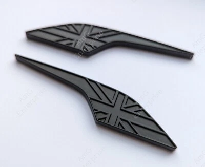 Distintivi auto parafango laterale nero opaco Union Jack per Mini Paceman Clubman S D - Immagine 1 di 4