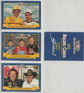 3 DIFFERENT 1993 MAXWELL HOUSE RACING CARDS W/INFO CARD - Picture 1 of 2