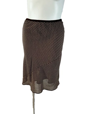 Falda Pull On GEORGE A-Line Mujer Talla 12 Marrón Diseño Lunares Cintura Elástica Foto 1 de 4