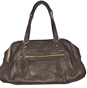Borsa a mano Liz Claiborne vera pelle morbida grande marrone vintage da collezione - Foto 1 di 12