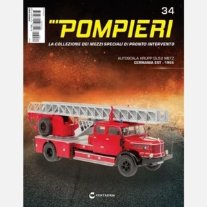 Modellino Collezione AUTOPOMPE POMPIERI n 34 Autoscala Krupp DL52 Metz (1955) - Foto 1 di 1