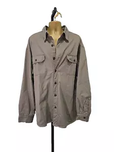 Chaps Ralph Lauren Canvas Chore Jacket Barn Coat Beige 3XT Plaid Flannel Lined - Picture 1 of 11