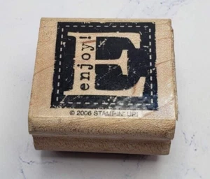 Stampin Up! Enjoy Quilt Block Wood Mounted Rubber Stamp - Picture 1 of 7