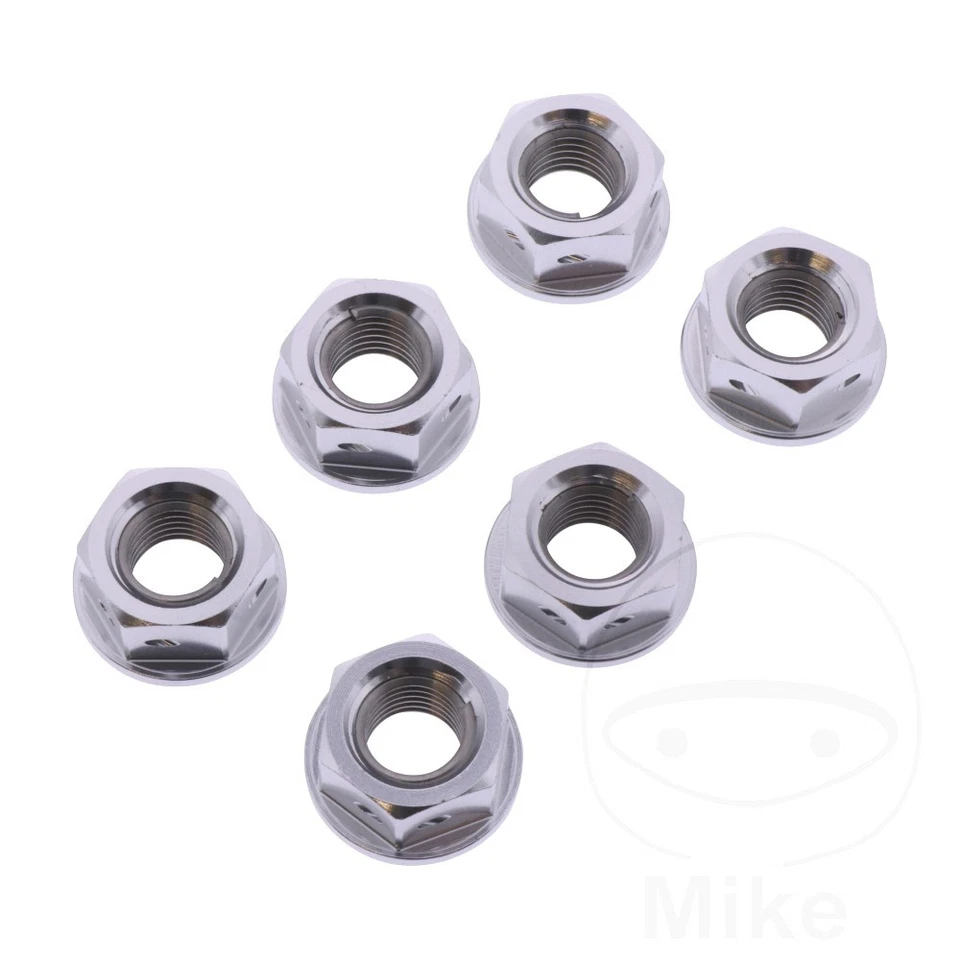 Nut Rear Sprocket Kit Racing Silver 6 Pcs Fits Triumph Street Twin 2016-2018 - Изображение 1 из 1