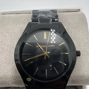 Michael Kors MK3221 Orologio Unisex Slim Runway Acciaio Inox Nero 42mm (Z2-A10) - Foto 1 di 9