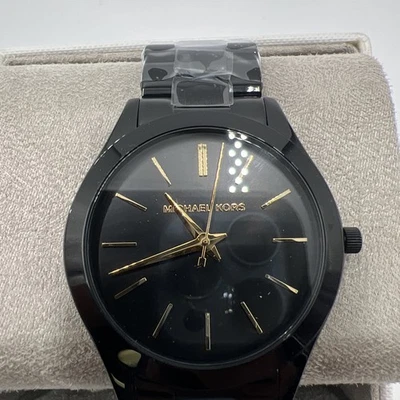 Michael Kors MK3221 Slim Runway Black Stainless Steel Unisex Watch 42mm (Z2-A10) - Image 1 of 4