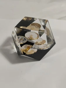 Vintage Lucite Paperweight 1970 Copper Floating United States Pennies - Picture 1 of 6