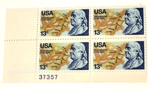 US Stamp Scott #1690, 13c, Franklin Bicentennial, Plate Block, OG, MNH - Picture 1 of 1