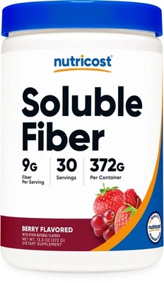 Fibra solúvel Nutricost (sabor amora) 30 porções - Vegano, não transgênico - Imagem 1 de 4