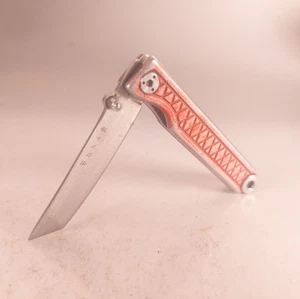 StatGear Pocket Samurai Knife Red Aluminum Folding D2 Steel Blade  - Picture 1 of 7