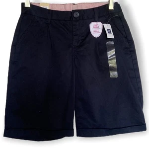 Gap Girls Shorts Size 14 Navy Blue Cuffed Uniform Style Longer Length NEW - Picture 1 of 4