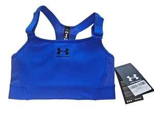 Under Armour Reggiseno Sportivo Donna Alto Supporto Blu Maglia Schiena Compressione XS NUOVO - Foto 1 di 9