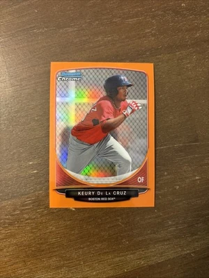2013 Bowman Chrome “Orange Refractor” Keury De La Cruz Rookie Card #BCP219, /25 - Image 1 of 4