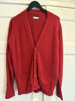 Vintage Richard’s Greenwich Sweater 2 Ply  Cashmere Cardigan Red Men’s L USA - Image 1 of 3