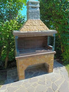 Steingrill Versndkstn abhängigPLZ Grillkamin Naturstn griech. Marmor 1,40m breit - Bild 1 von 13