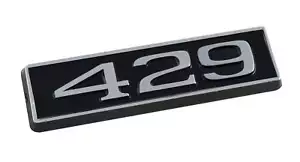429 429ci Ford Block 7.0L 3.25" Engine Hood Scoop Emblem Badge Black & Chrome - Picture 1 of 2