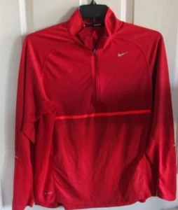 Herren Nike Running rot Dri Fit 1/4 Reißverschluss Shirt LARGE - Bild 1 von 7