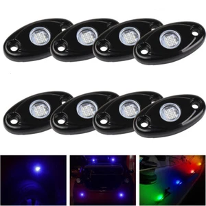 8PCS Underglow Blue LED Rock Lights Neon LED Light Wireless Off Road UTE Boat - Picture 1 of 12