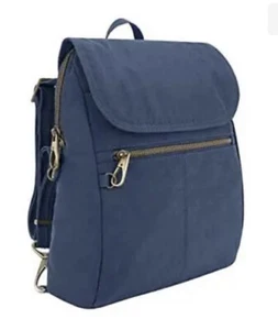 Travelon Anti-theft Signature Slim Backpack Color Ocean 332 New With Tags @ - Picture 1 of 5