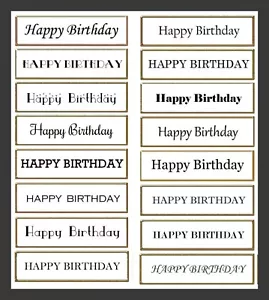 HAPPY BIRTHDAY SENTIMENTS BLACK ON WHITE X 16 FOR EASY CARDS - Picture 1 of 2
