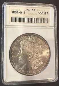 1884-O MS-63 ANACS Morgan Silber Dollar - Bild 1 von 5