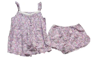 NWT Lanz of Salzburg Multflor Shortie Pajama Set Women’s Small Ruffle Floral - Picture 1 of 7