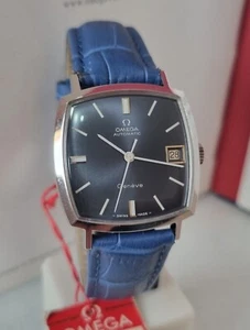 Omega Geneve Clasico Cuadrado,automatico 565,azul Original,162.0010,new Old... - Imagen 1 de 12